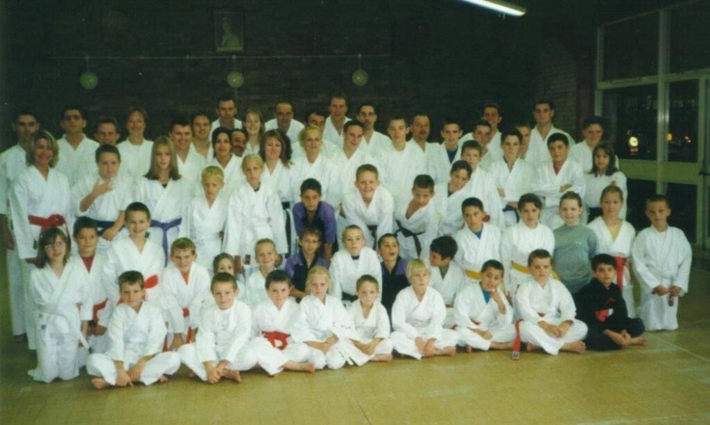 Students after a lesson at Shinboku Karate in the 90's