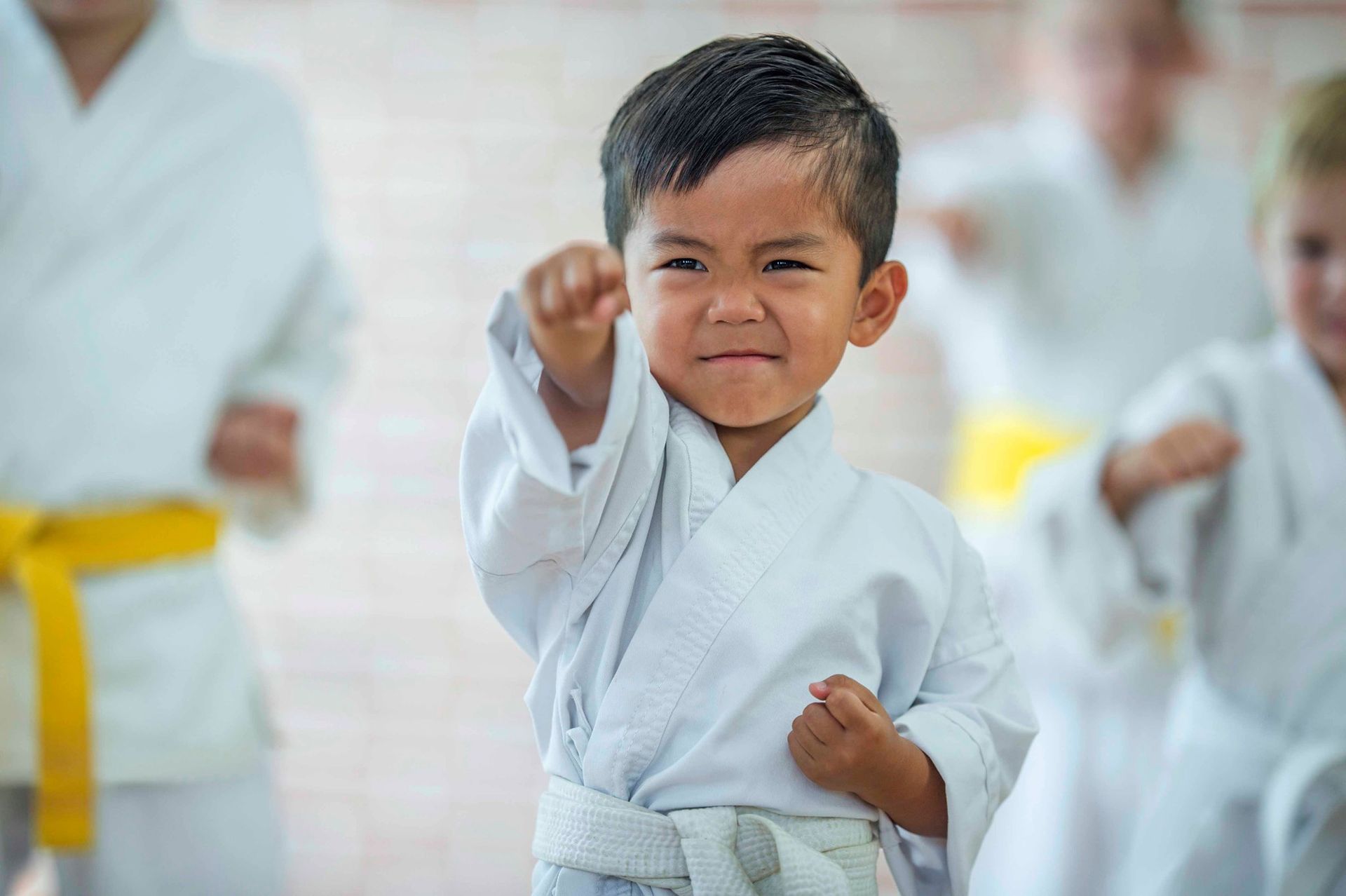 Karate in Peterborough - Students at Shinboku Karate dojo training in Shotokan karate classes