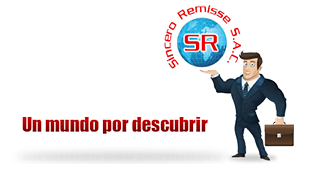 Logo de SR Remises con un hombre de traje junto al texto “Un mundo por descubrir”