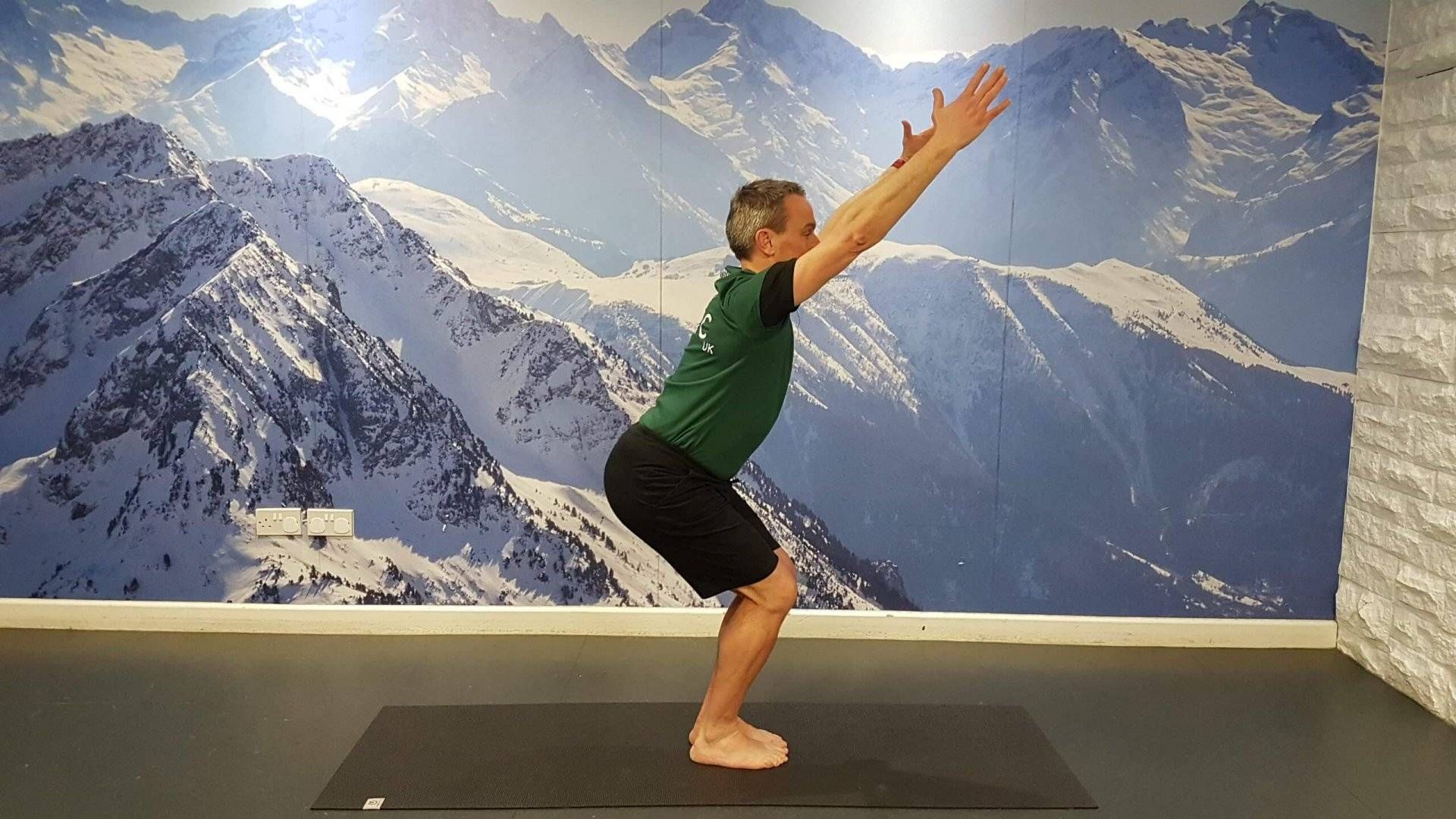 Chair pose for upper back pain. Yoga in Cookham.