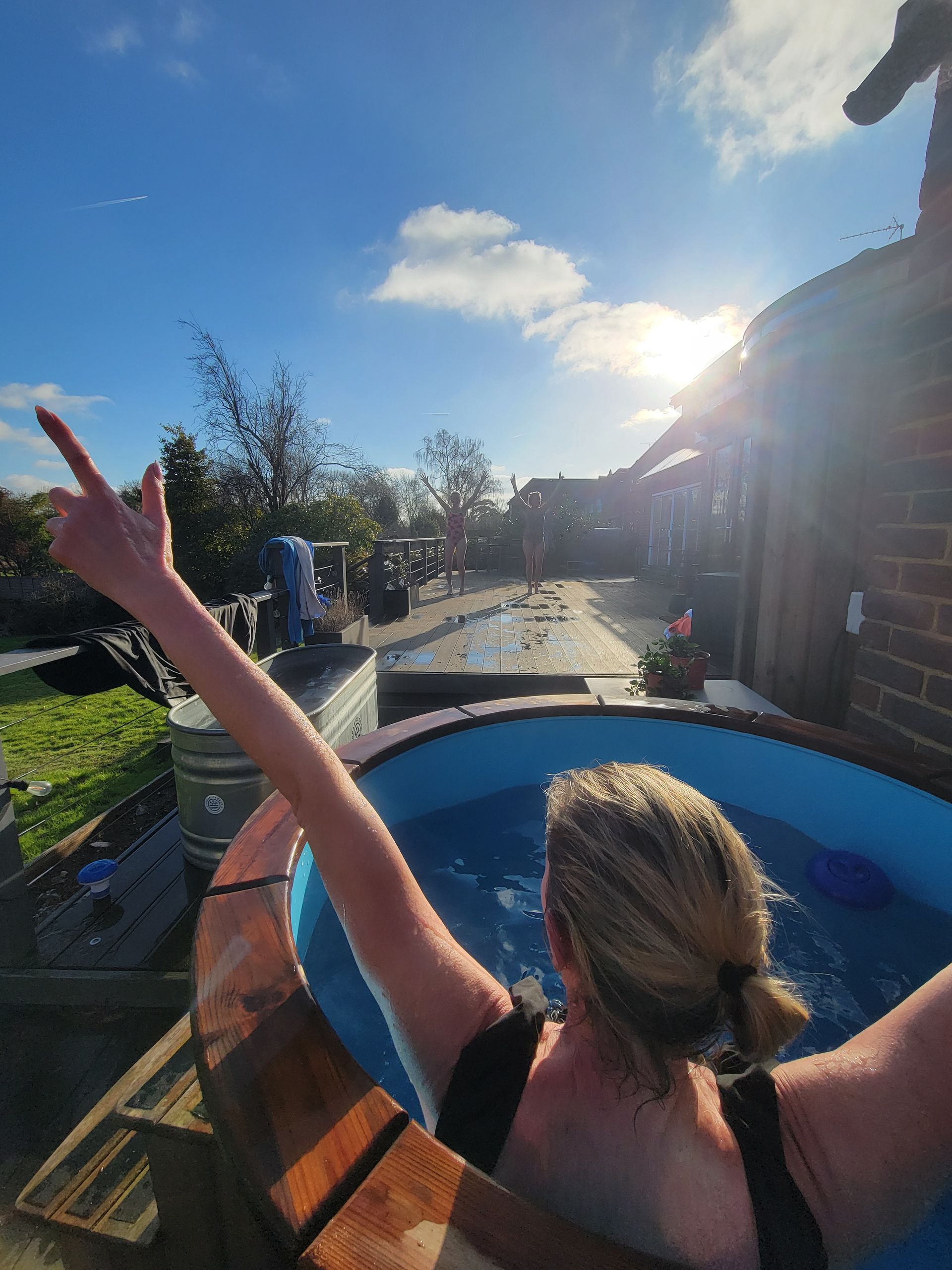 Cold dipping in either of our 2 cold tubs.