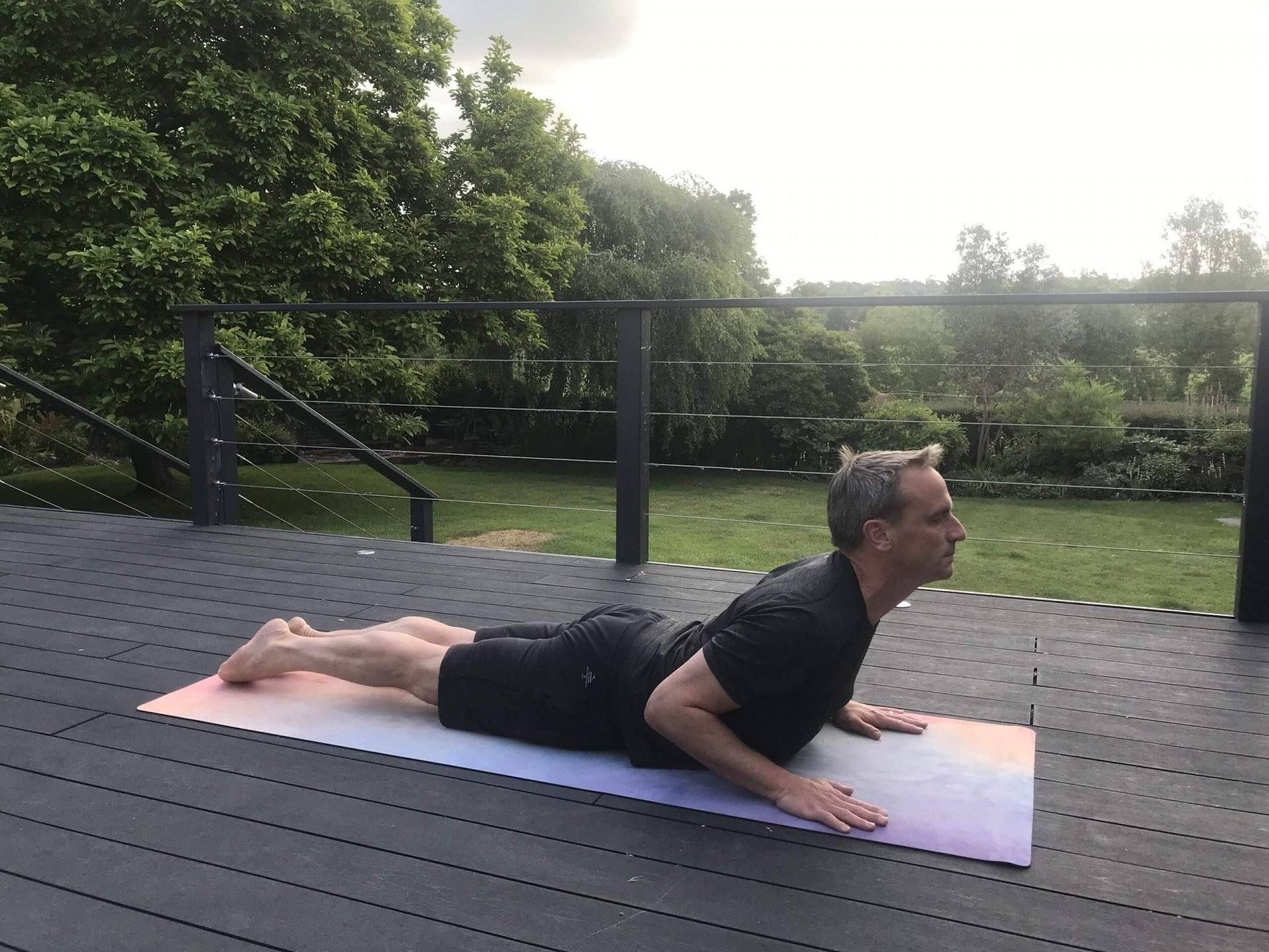 Cobra pose for lower back pain. Yoga in Cookham.