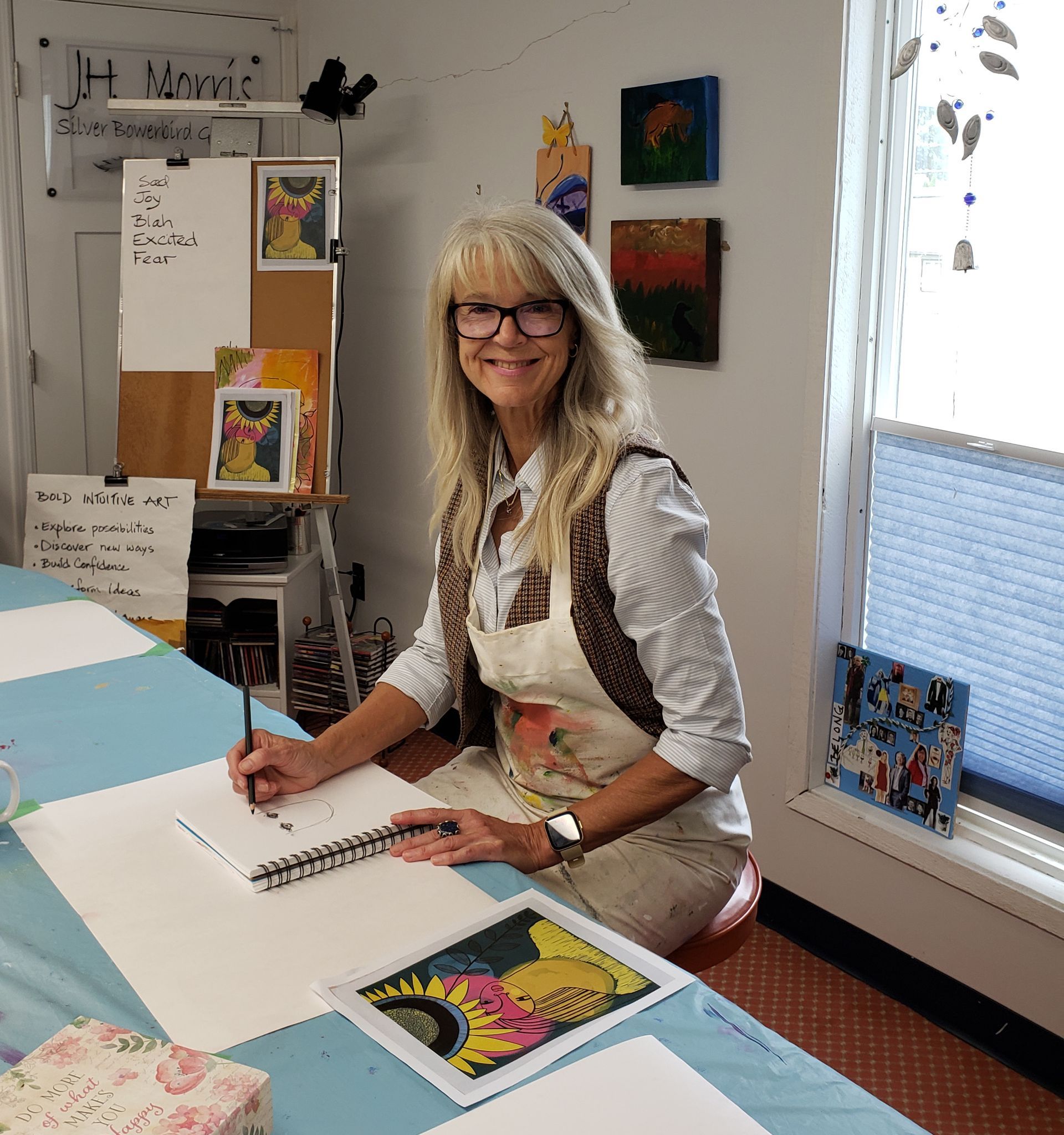 woman engaged in expressive art