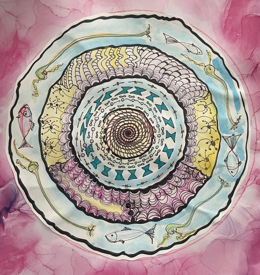 mandala fish circles symbols