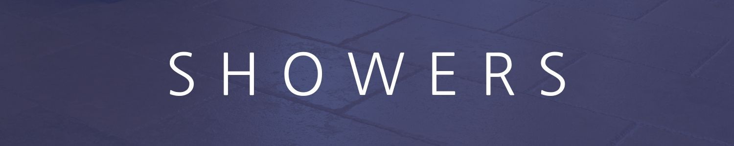 White text reading “SHOWERS” on a dark purple background.
