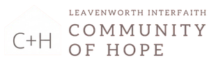 Leavenworth Interfaith Community of Hope logo with “C+H” in gray and tan text on a light background
