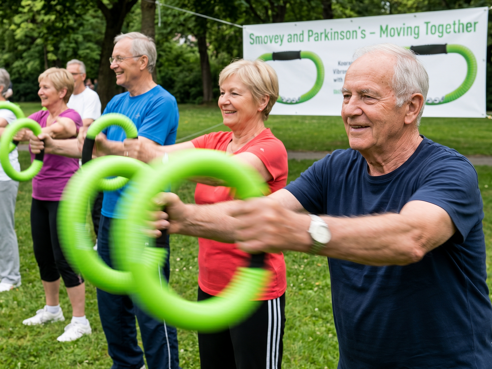 Smovey rings in motion showing the spiral track and steel balls