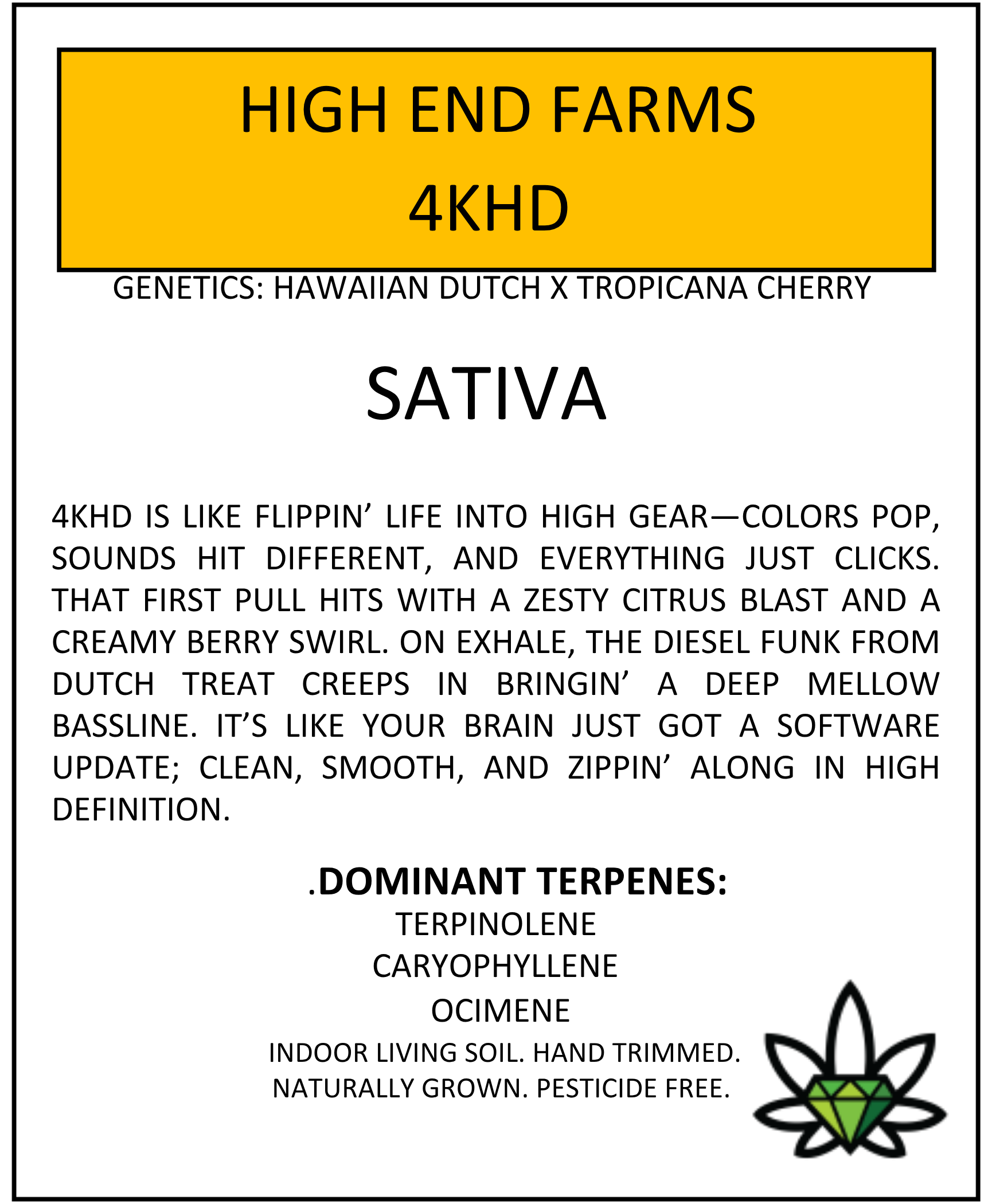 Cannabis product label: 
