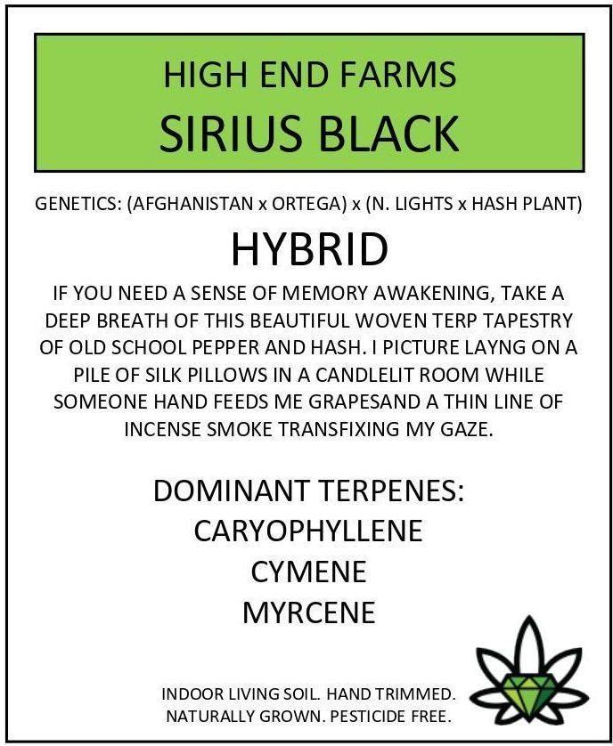 Cannabis label: 