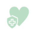 A heart with a shield and a cross on it.