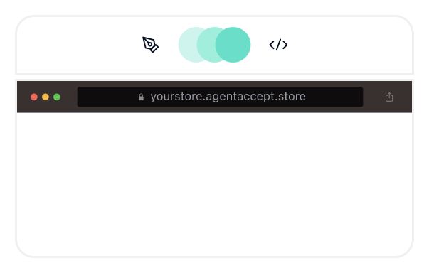 Browser window with loading indicator above a URL bar displaying a website address.