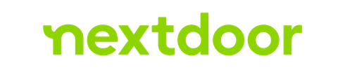 A green nextdoor logo on a white background