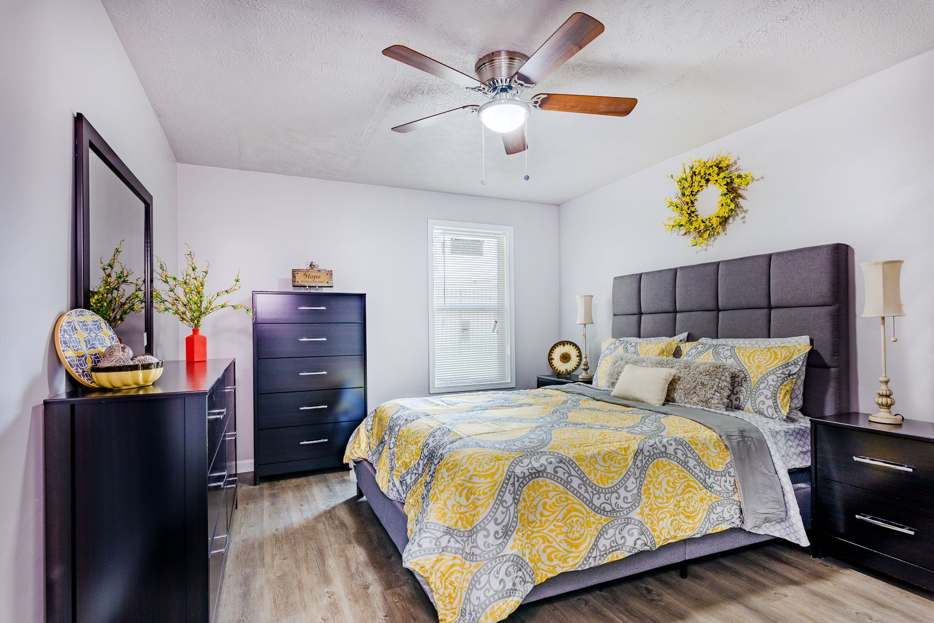 Staged bedroom