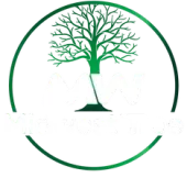 Green stylized tree logo inside an incomplete circular border on a white background