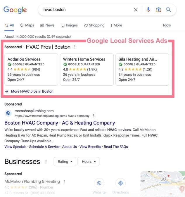 Google search results for