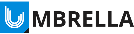 Logo with a blue square containing a white curved design, beside the word 
