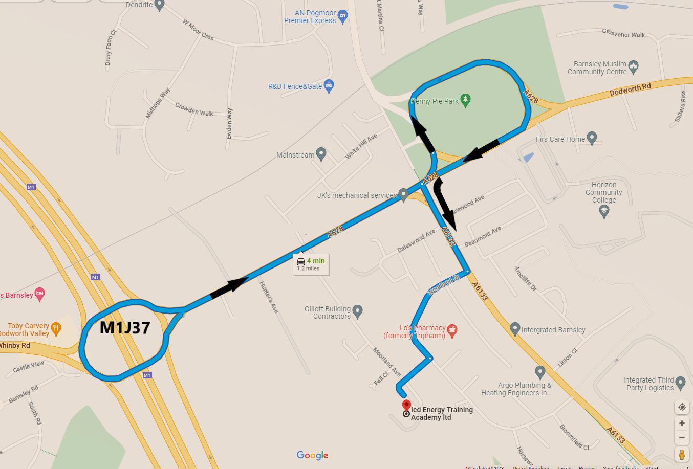 Location Map - iCD Barnsley