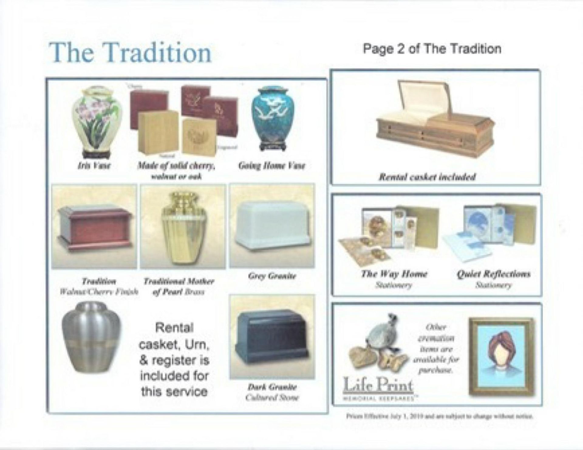 A brochure page titled