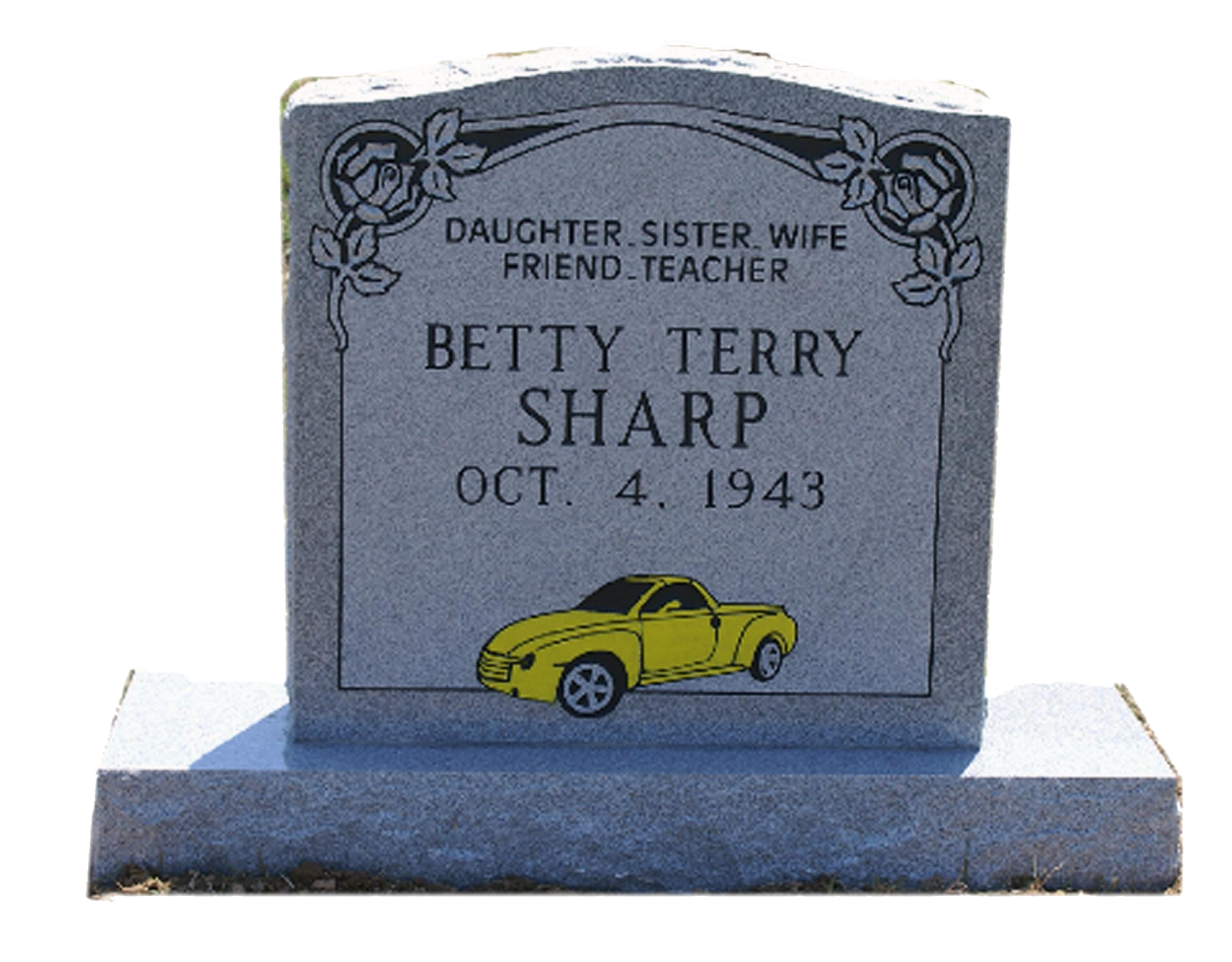 A gravestone inscribed