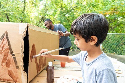 Montessori child painting