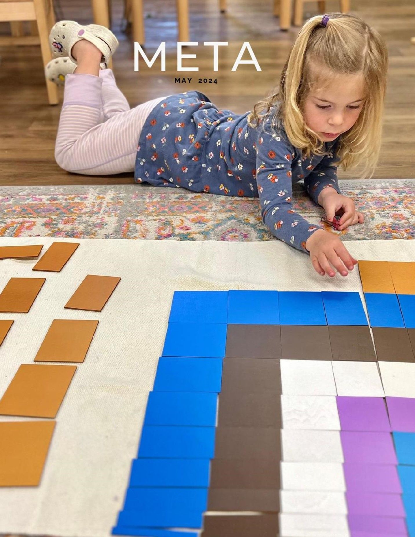 Montessori child working with wooden puzzle