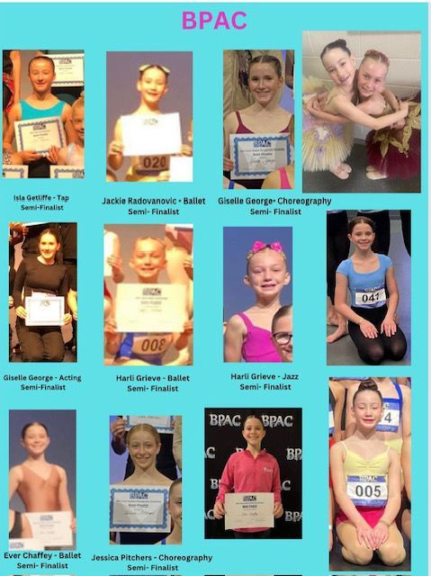 BPAC dance competition winners posing with certificates.