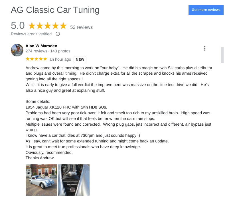 AG Classic Car Tuning - Specialist mobile tuning of Classic Cars