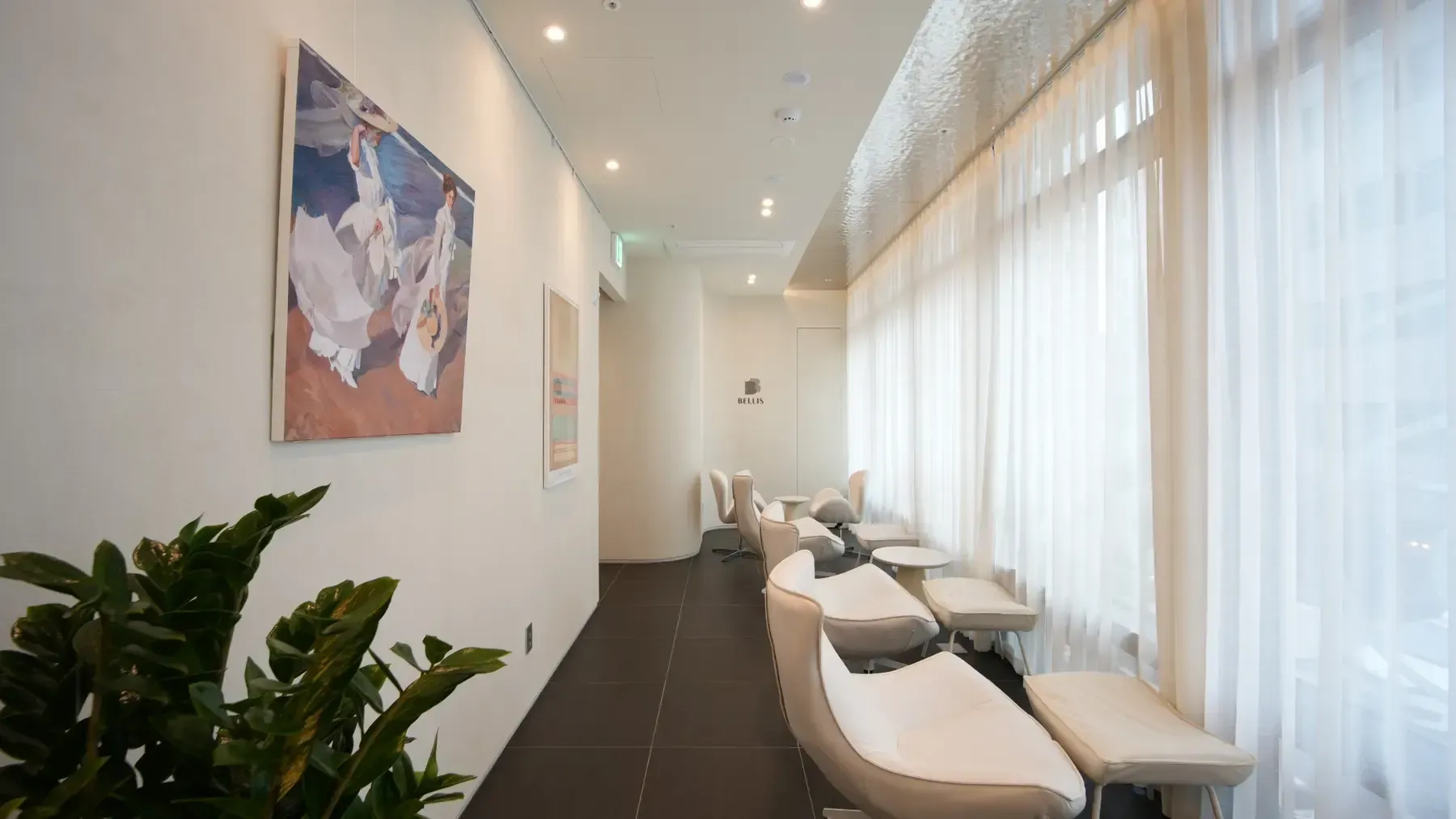 Window-side waiting area at Bellis Clinic