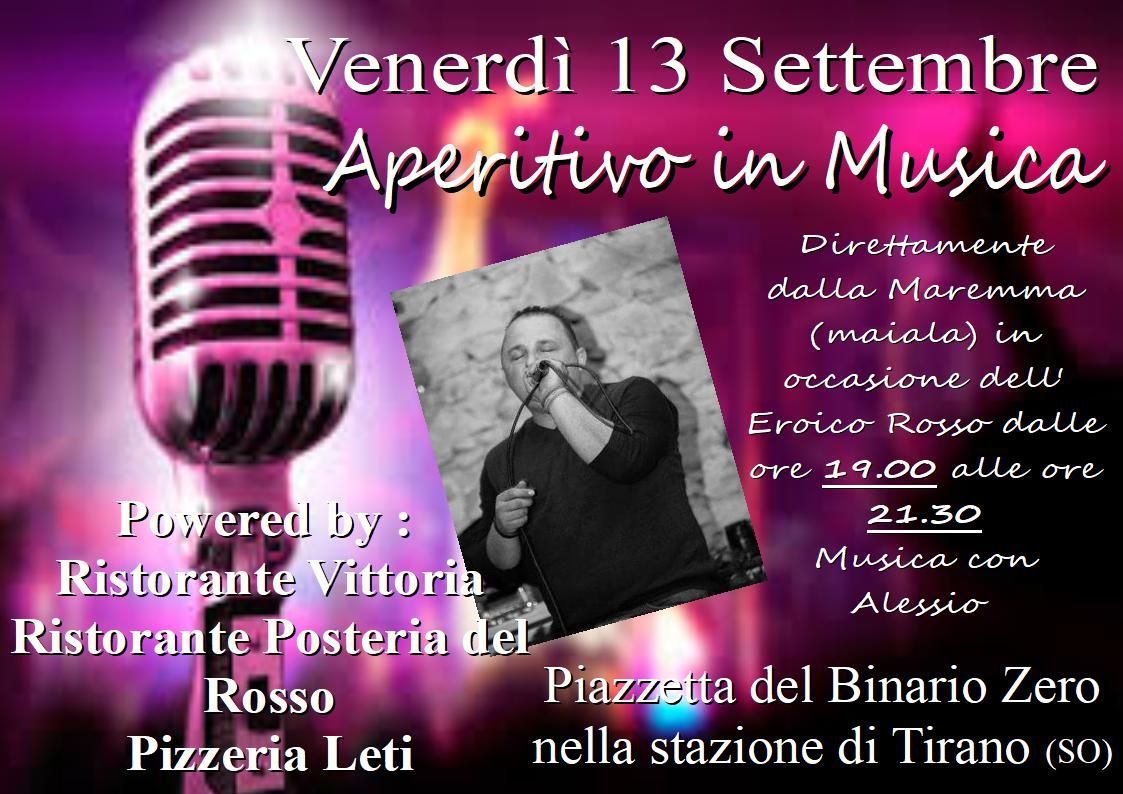 Un manifesto per un evento chiamato aperitivo in musica