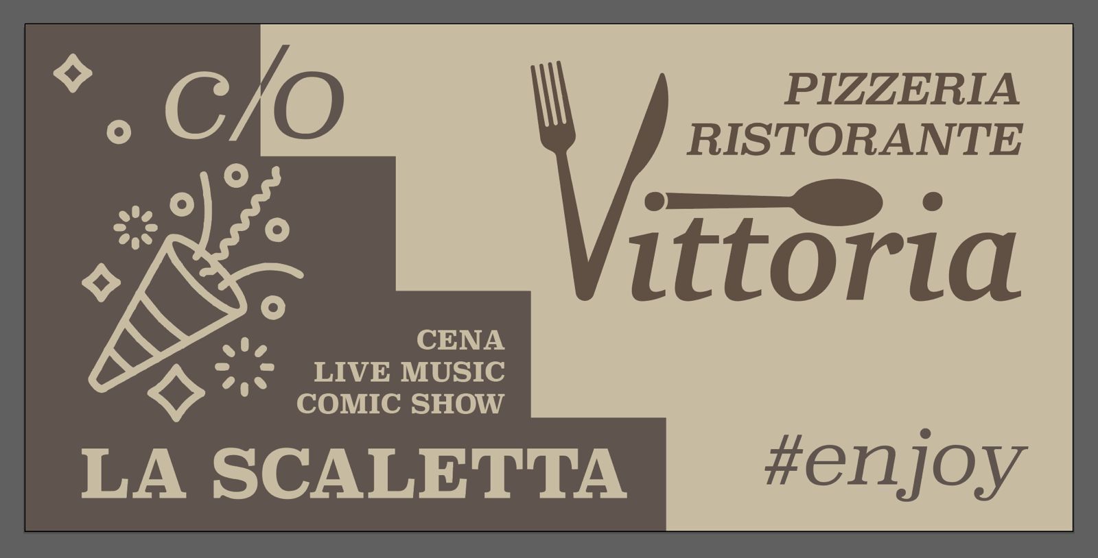 Un manifesto per una pizzeria chiamata Vittoria