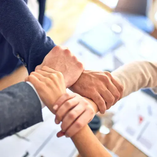 Holding Hands Together For Teamworki
