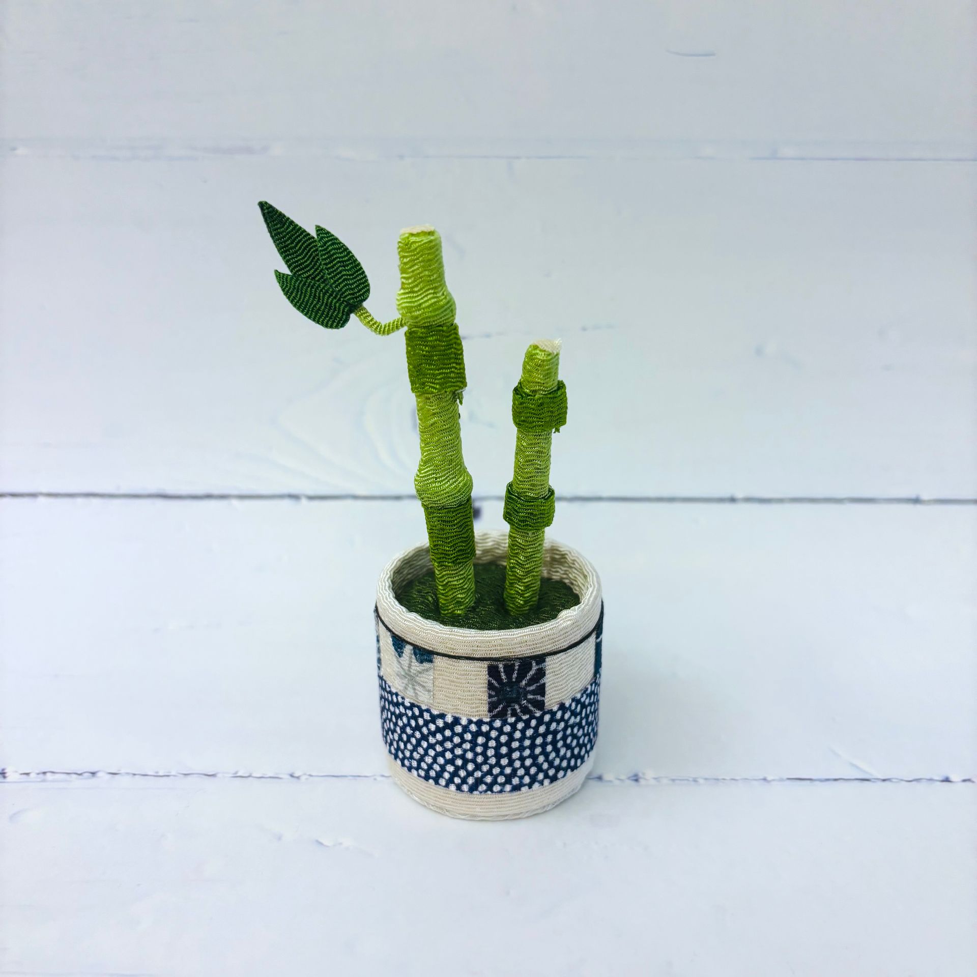 和風グリーン植物 健康長寿竹（生地素材）