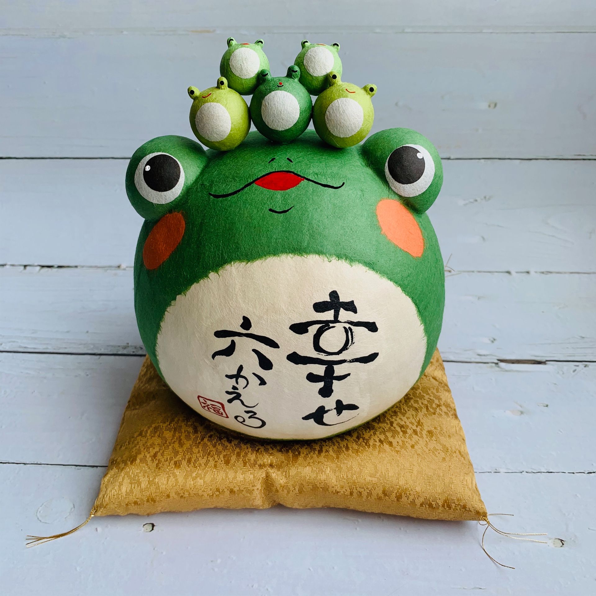 福態青蛙(迎接幸福)-和紙青蛙吉祥物