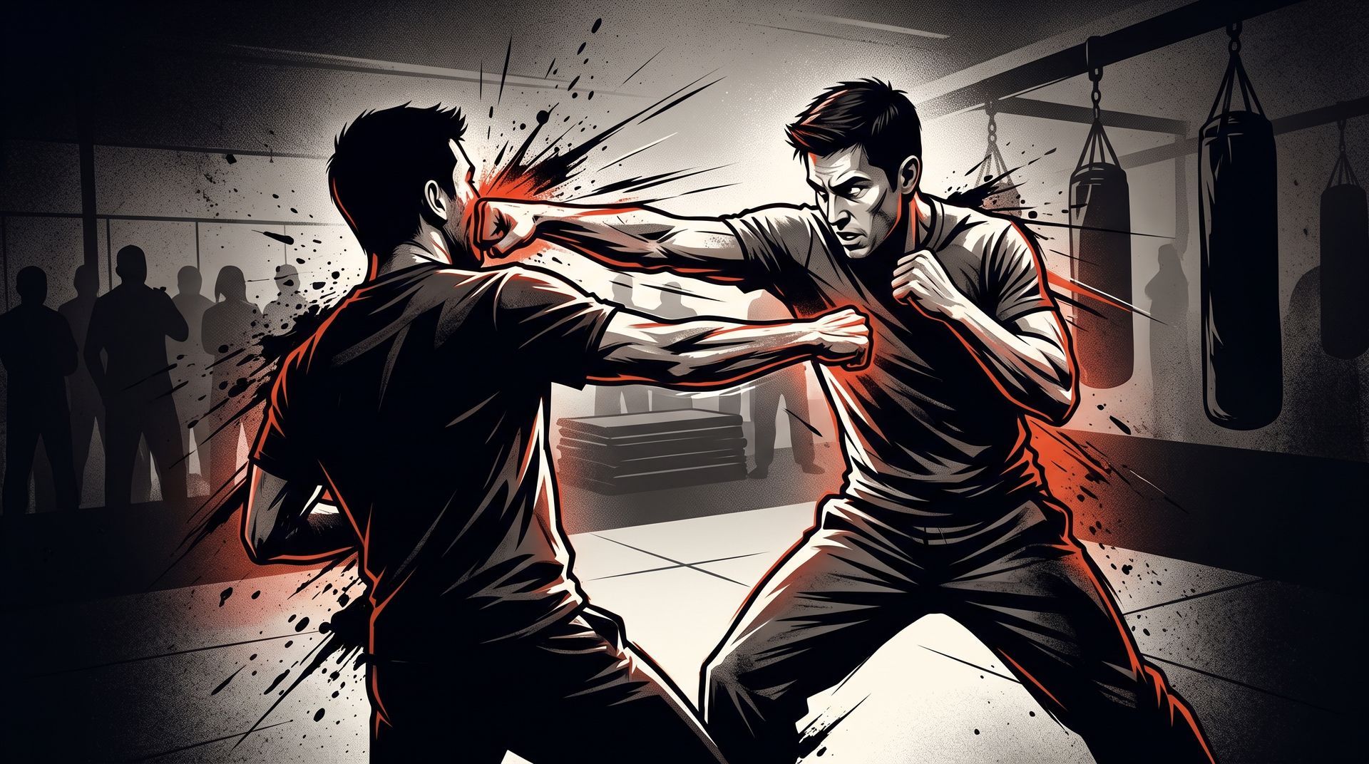 Demo Krav Maga counter-punch technique with simultaneous defense during a self-defense training