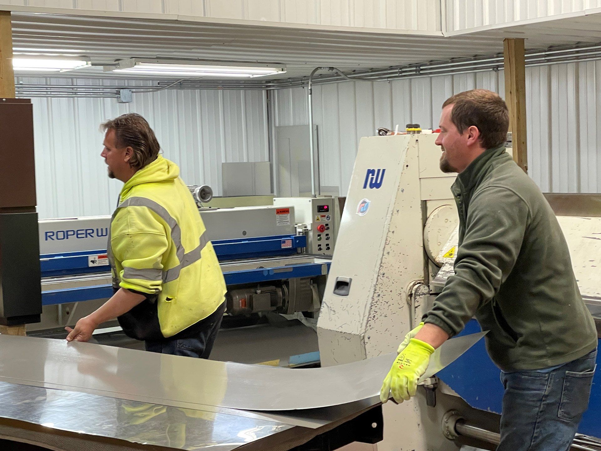 Workers Doing Commercial Roof — Hobart, WI — Mathena Roofing & Sheet Metal