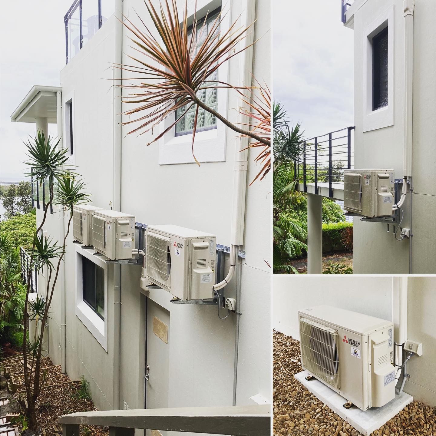 A row of air conditioners are mounted on the side of a building — Frigid-Air PTY Ltd In South Lismore, NSW