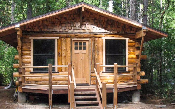 One of the 5 cabins available at the Wisdom Retreat Center in Nevada City