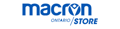 Macron Ontario Store logo in blue, featuring the word