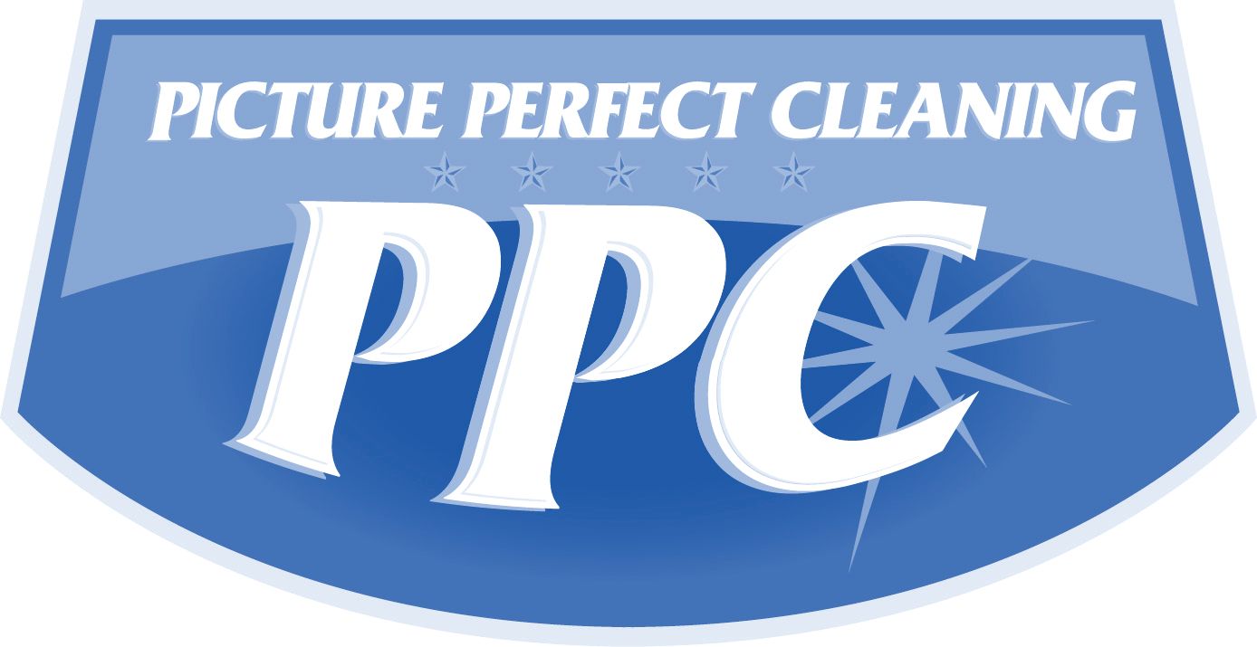 Logo for Picture Perfect Cleaning: blue shield shape with the text