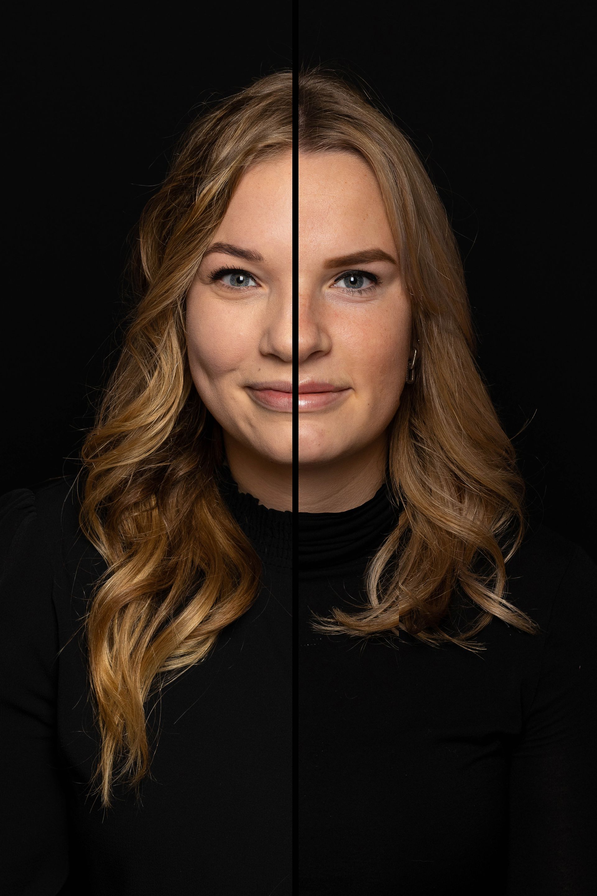 duo portret, 2 in 1 foto, 2 gezichten foto, twee gezichten bij elkaar