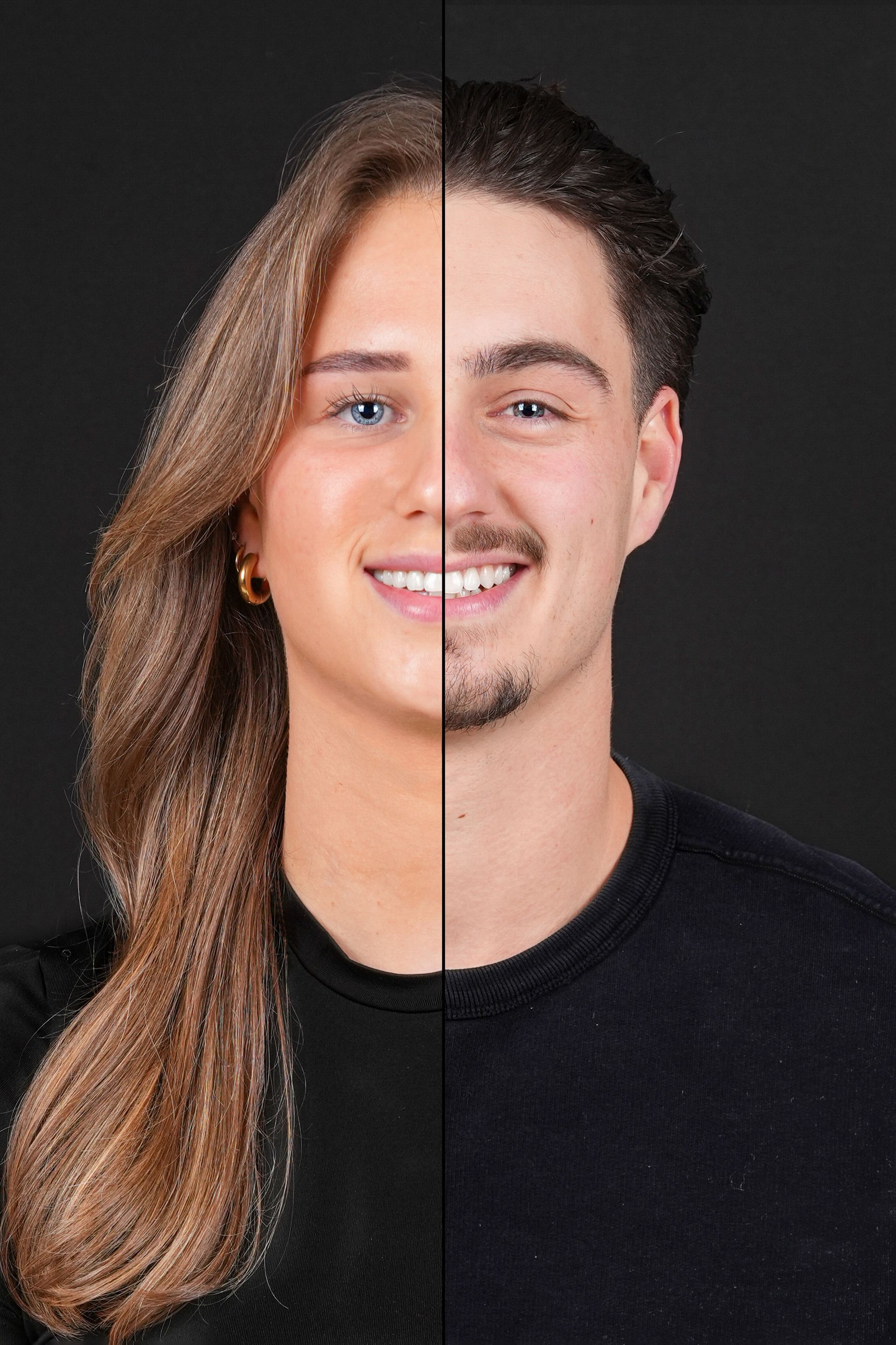 Duo portret, 2 in 1 foto, 2 gezichten 1 foto. hoeveel lijken jullie op elkaar