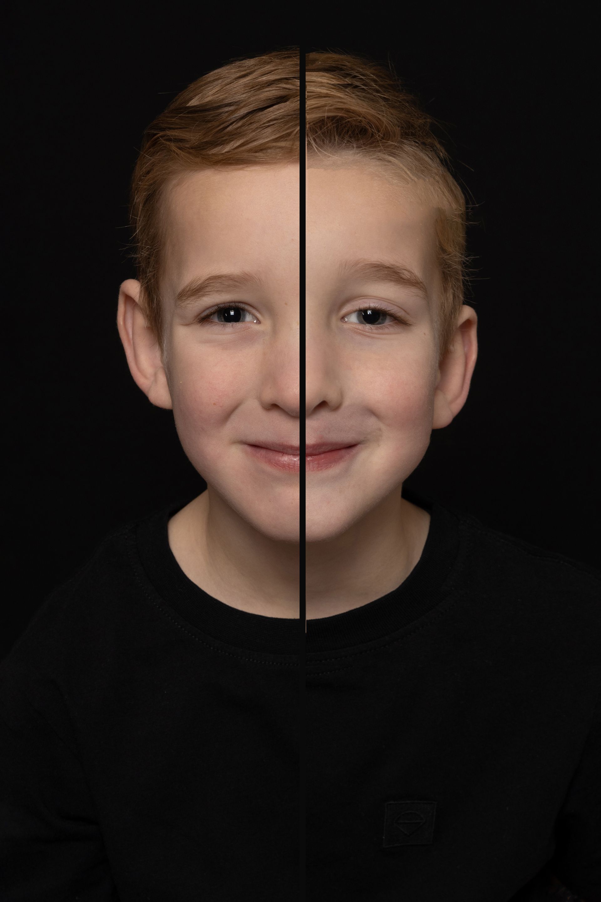 Duo portret, 2 in 1 foto, 2 gezichten 1 foto. hoeveel lijken jullie op elkaar