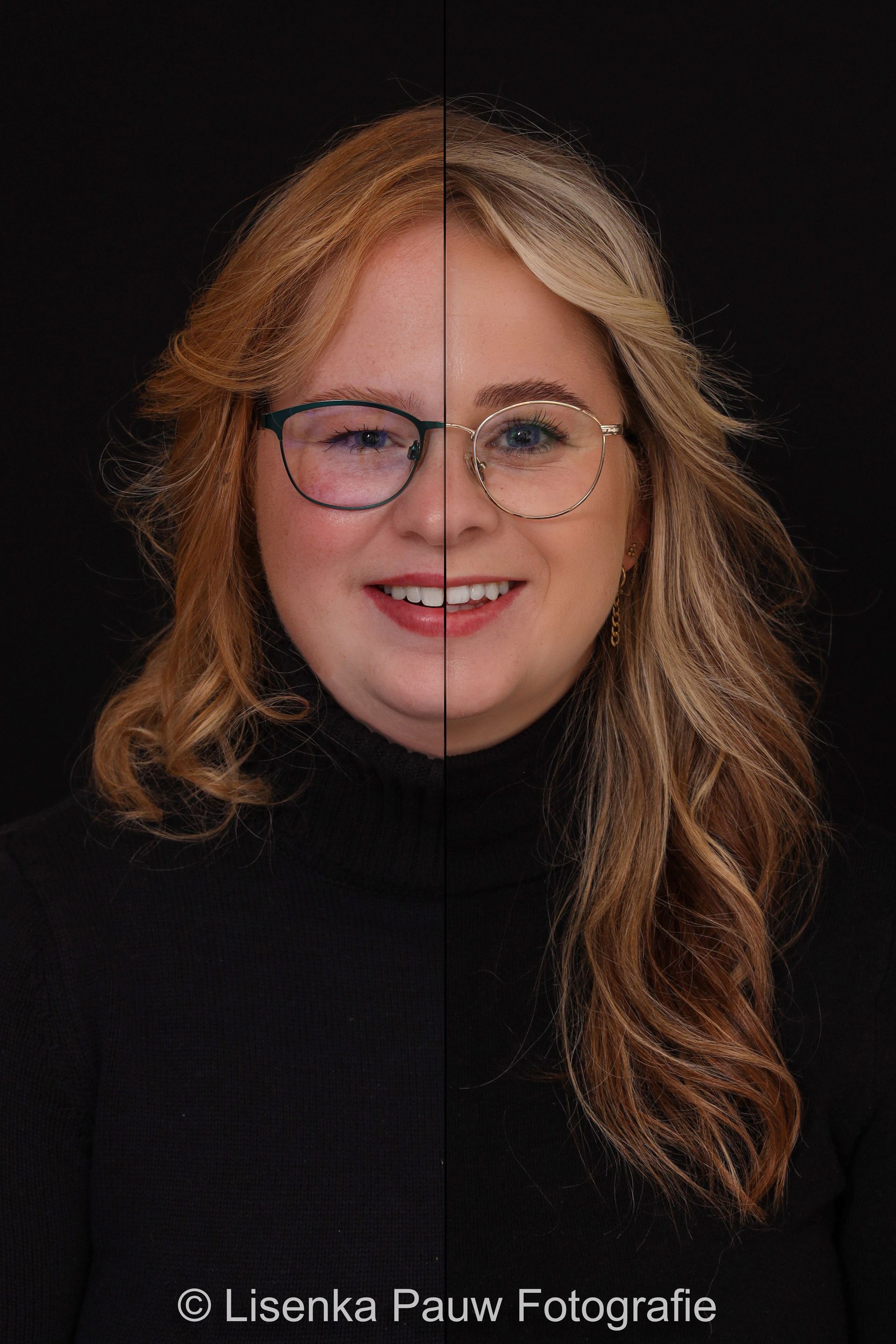 Duo portret, 2 in 1 foto, 2 gezichten 1 foto. hoeveel lijken jullie op elkaar