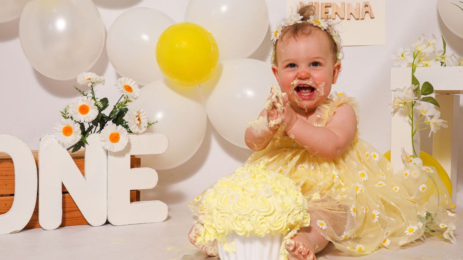 cakesmash fotoshoot, thema bloemen