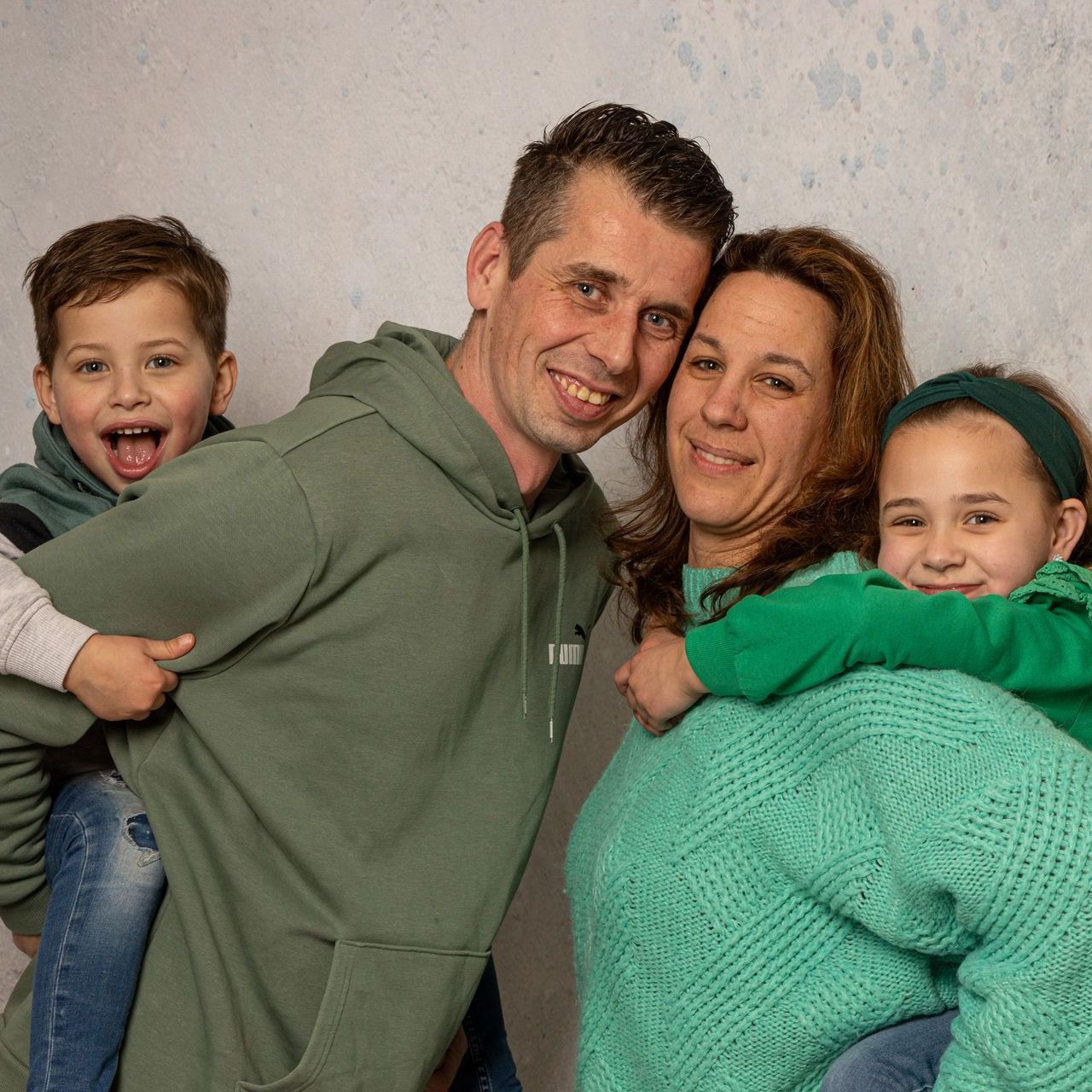 Gezin op de foto, fotoshoot studio