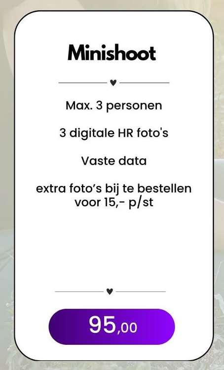 Wat kost een fotoshoot bij Lisenka Pauw Fotografie