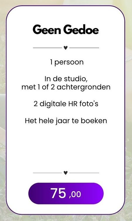 Wat kost een fotoshoot bij Lisenka Pauw Fotografie