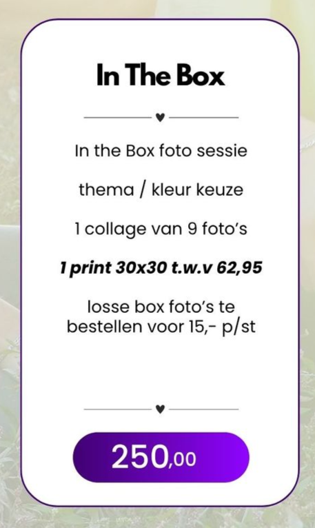 Wat kost een fotoshoot bij Lisenka Pauw Fotografie