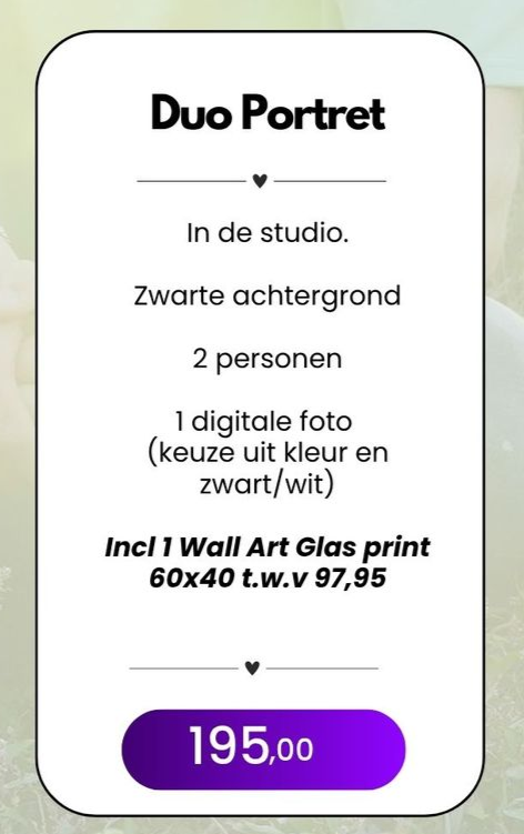 Wat kost een fotoshoot bij Lisenka Pauw Fotografie