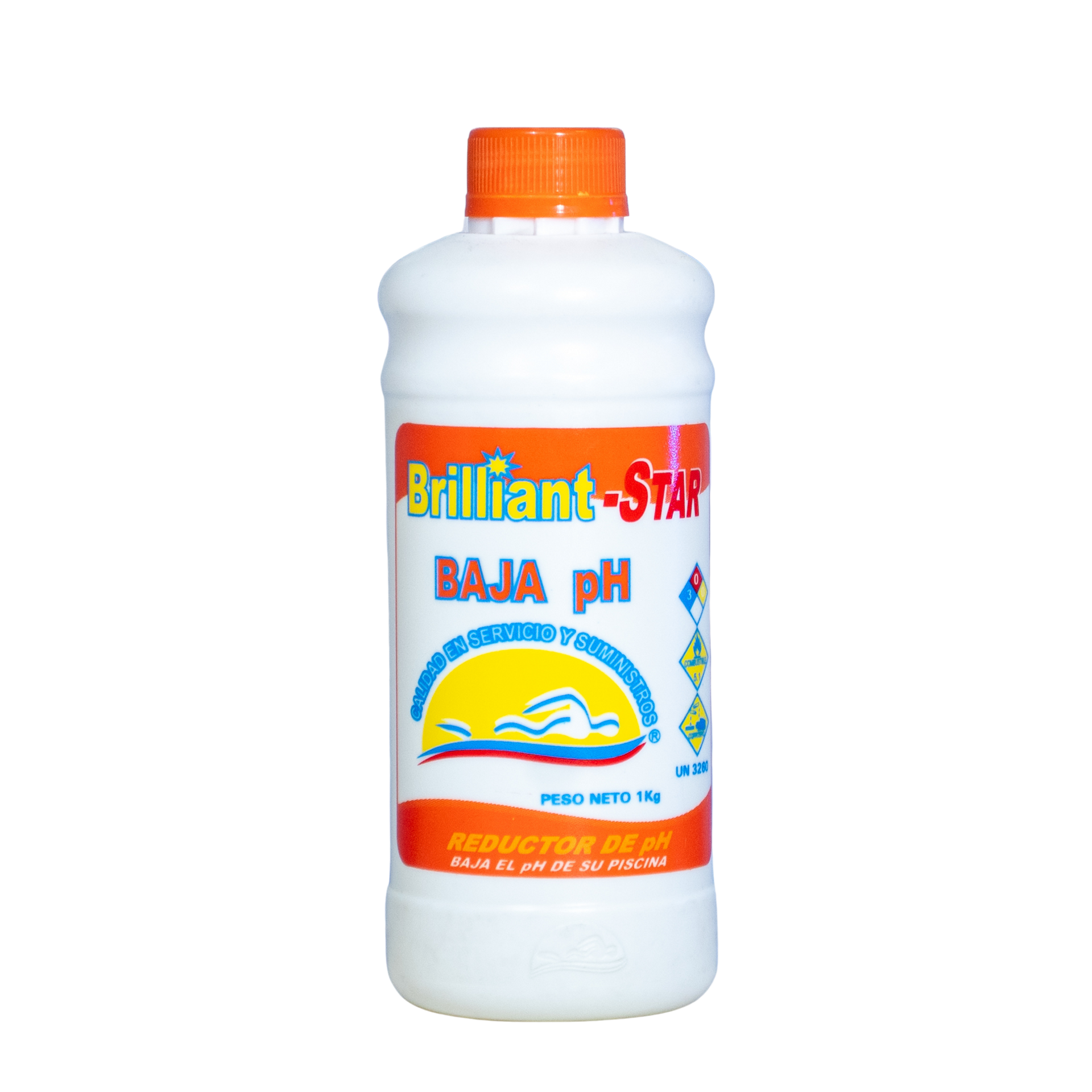 Reductor de pH Star Químicos, regula y equilibra el nivel de acidez del agua en piscinas.